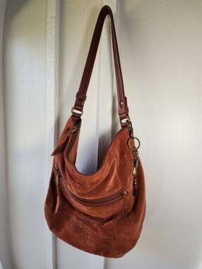 The Sak Sequoia Hobo Suede Shoulder Bag in Rusty Red Leather